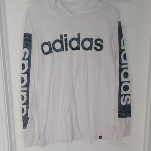 Adidas White Long Sleeve Hoodie